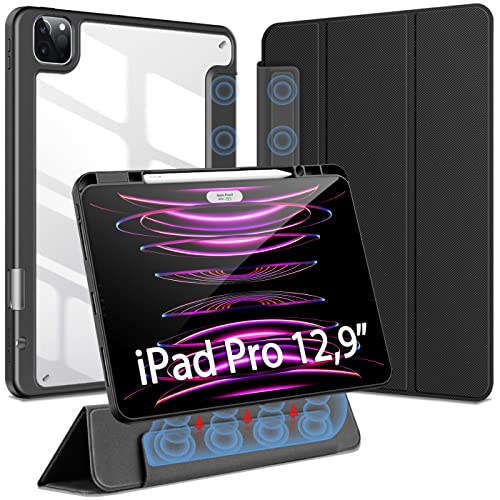 Hülle für iPad Pro 12.9 Hülle Magnetische (2022/2021) Abnehmbare Magnetische Abdeckung, Pencil 2 Kabelloses, Transparent Rückschale iPad Pro 12.9 Case (6./5. Generation) von DUX DUCIS