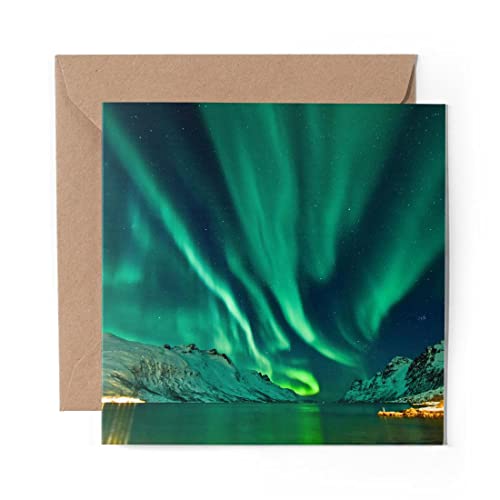 1 x Grußkarte Aurora Borealis Nordlichter – blanko Geburtstagsfeier Jahrestag #14452 von DV DESIGN