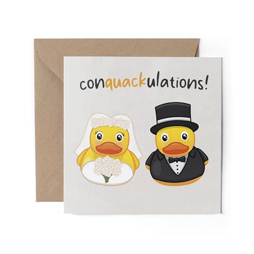 1 x Gummi-Enten-Grußkarte – Glückwunschkarte, Verlobung, Wortspiel, Enten, niedliche Ente, lustige Neuheit, Hochzeitstag, Ehemann, Ehefrau, #81574 von DV DESIGN
