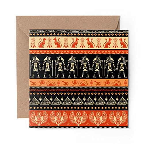 1 x Grußkarte (Fotoeinlage) – Ägyptische Symbole Ägypten Giza Pyramiden – blanko Geburtstagsfeier Jahrestag #44942 von DV Design
