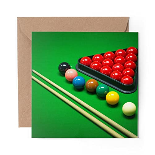 1 x Grußkarte (Fotoeinsatz) – Snooker-Spielbälle Pool Billard – blanko Geburtstagsfeier Jahrestag #16452 von DV Design
