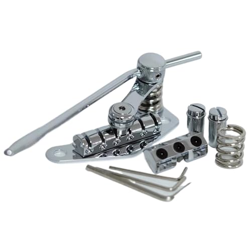 DVCSDE Brücke Mit Schrauben Stop Bar Saitenhalter Tremolo Schwarz Verriegelungsklemme Für LP SG E-Gitarre(Silver) von DVCSDE