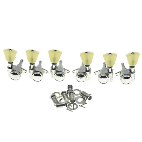 Gitarren Mechaniken Set Locking Tuner 21:1 Maschinen Locking Stimmschlüssel Mit Vintage-Schlüsseln Tongriff Für LP SG ES Akustik(Nickel) von DVCSDE