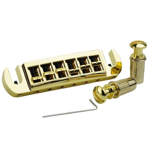 Verstellbarer Wraparound-Saitenhaltersteg Für LP-E-Gitarre Kirsite(Gold) von DVCSDE