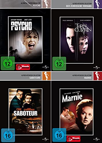 Alfred Hitchcock Collection | Marnie + Psycho + Saboteure + Der zerrissene Vorhang [4er DVD-Set] von DVD