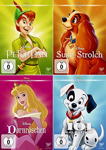 Disney Classics 13 - 16: Peter Pan + Susi und Strolch + Dornröschen + 101 Dalmatiner [4er DVD-Set] von DVD