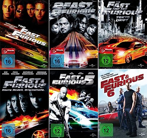 Fast and the Furious 1-6 (Teil 1+2+3+4+5+6) Collection [6er DVD-Set] von DVD