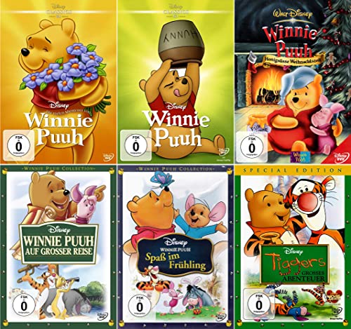 Winnie Puuh - Disney Classics 21 + 51 + Spaß im Frühling + Auf grosser Reise + Honigsüße Weihnachtszeit + Tiggers grosses Abenteuer [6-Filme-Set] von DVD