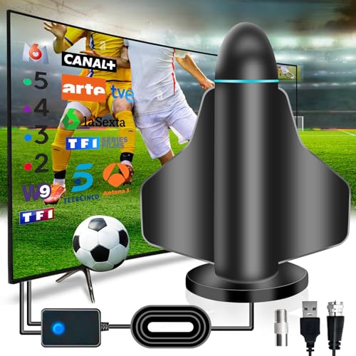 DVB-T2 HD Antenne Indoor-TV-Antenne, 500 km Reichweite Indoor-Freeview-Antenne mit Signal Verstärker Booster und 5m Kabelfür HD-TV Unterstützen DVB-T2 HD Antenne Indoor-TV-Antenne, 500 km Reichweite Indoor-Freeview-Antenne mit Signal Verstärker Booster und 5m Kabelfür HD-TV Unterstützen von DVONE