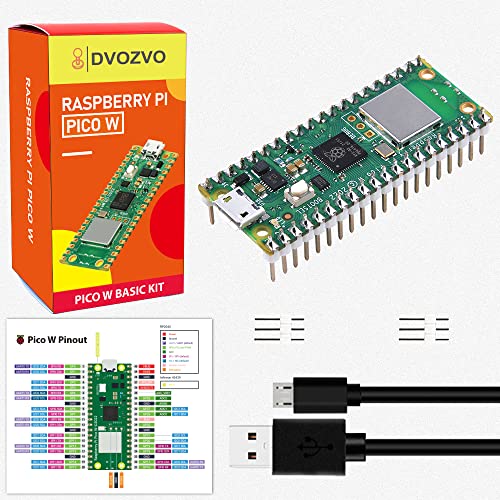DVOZVO Raspberry Pi Pico W mit Vorgelötet Header, Raspberry Pi RP2040 Chip, Wi-Fi Wireless Connectivity von DVOZVO