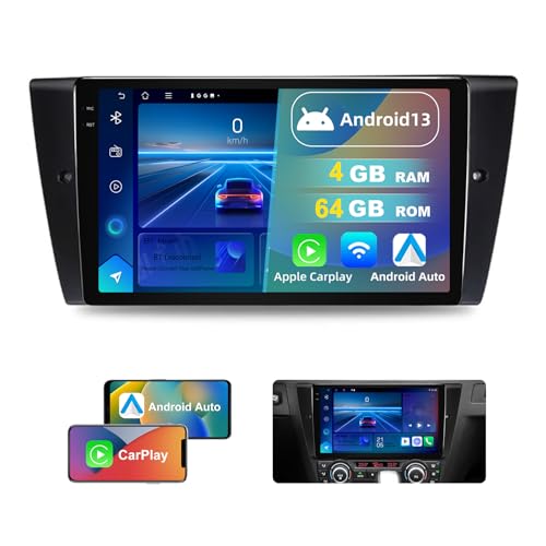 Dvrmedia Autoradio 4GB+64GB Android 13 für BMW 3-Series E90 E91 E92 E93 9" Touchscreen mit Bluetooth Radio kabellos CarPlay Android Auto Autoradio 2din mit GPS FM WiFi DSP von DVRMEDIA