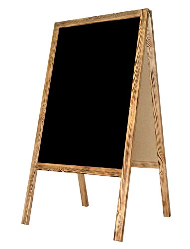 Kundenstopper Holz Tafel Werbung Kreidetafel Aufsteller Werbetafel Holztafel Werbeaufsteller Straßenständer Gehsteig Holztafel A-Tafel - BURN von DWA