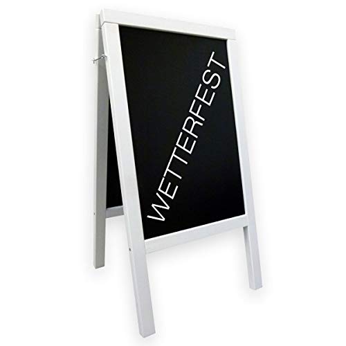 Kundenstopper Kreidetafel Werbetafel Doppelseitig Wasserfest Holz Weiss 120x65cm 20 kg von DWA