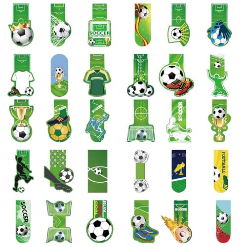 30 Stück Lesezeichen, Fußball Kinder Fussball Mitbringsel, Kleine Geschenke für Jungen Schüler Freund Fußballfans Buchliebhaber Magnet Seite Marker,fussball geschenke,Fußball Lesezeichen 30 Stück Lesezeichen, Fußball Kinder Fussball Mitbringsel, Kleine Geschenke für Jungen Schüler Freund Fußballfans Buchliebhaber Magnet Seite Marker,fussball geschenke,Fußball Lesezeichen von DWFEYOI
