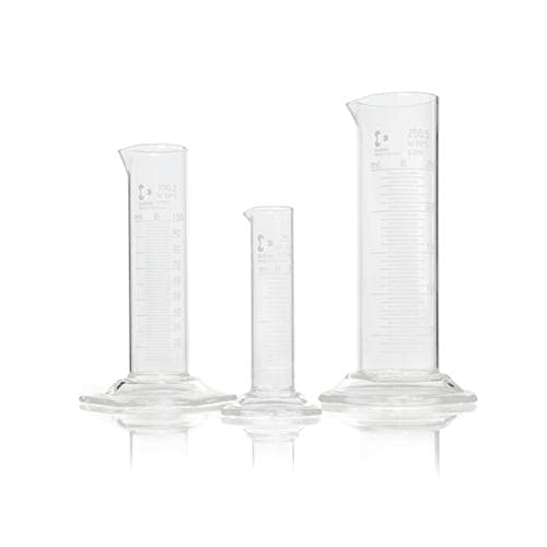 DWK Life Sciences SD-0574 Duran Borosilikat Glas 3.3 Zylindermensure, Sechskantfuß, Teilung, Niedrige Form, 10ml Kapazität, 2 Stück von DWK Life Sciences