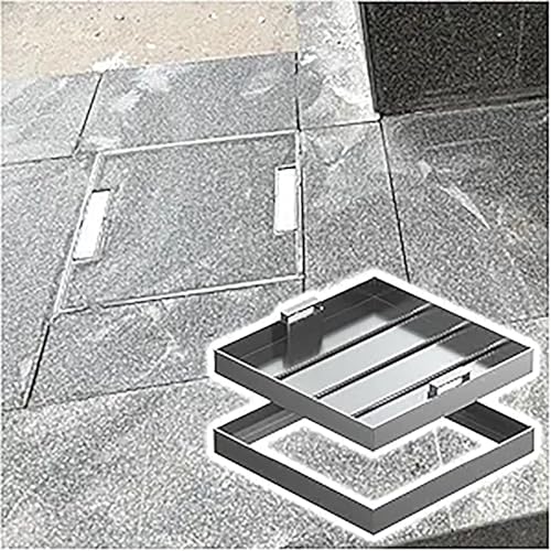 Hochleistungs-Inspektionsdeckel aus Metall, 11-43 Zoll versenkter Schachtdeckel mit Sockel, quadratischer Kanaldeckel for den Innen- und Außenbereich for Schule/Hotel und Fabrik((29.5"x29.5")) von DWSSX