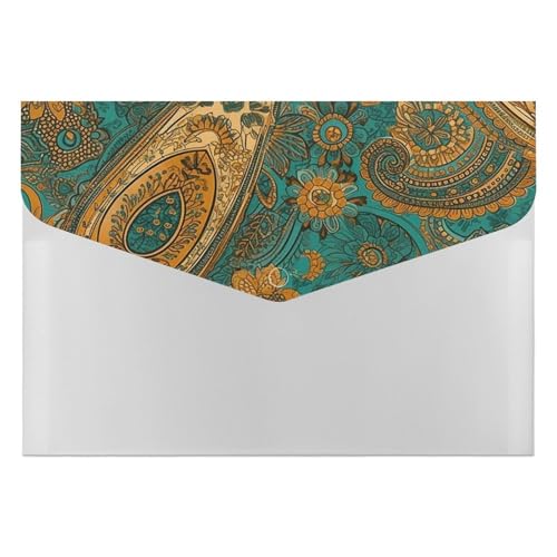 Aktenordner mit gelbem Paisleymuster, langlebig, mit 6 Fächern, Ordner für Aktenschrank, Büro, Lebenslauf-Portfolio Aktenordner mit gelbem Paisleymuster, langlebig, mit 6 Fächern, Ordner für Aktenschrank, Büro, Lebenslauf-Portfolio von DWTJKMS