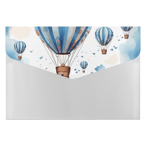 Blauer Heißluftballon-Aktenordner, Organizer, langlebig, mit 6 Fächern, Ordner für Aktenschrank, Büro, Lebenslauf-Portfolio Blauer Heißluftballon-Aktenordner, Organizer, langlebig, mit 6 Fächern, Ordner für Aktenschrank, Büro, Lebenslauf-Portfolio von DWTJKMS