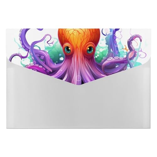 Bunte Oktopus-Aktenordner, Organizer, langlebig, mit 6 Fächern, Ordner für Aktenschrank, Büro, Lebenslauf-Portfolio Bunte Oktopus-Aktenordner, Organizer, langlebig, mit 6 Fächern, Ordner für Aktenschrank, Büro, Lebenslauf-Portfolio von DWTJKMS