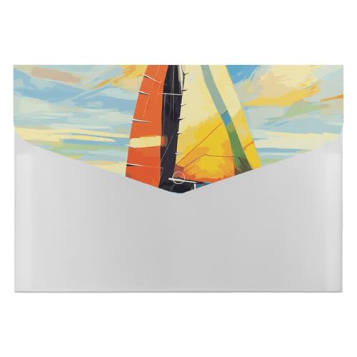 Bunte Segelboot-Aktenordner, Organizer, langlebig, mit 6 Fächern, Ordner für Aktenschrank, Büro, Lebenslauf-Portfolio Bunte Segelboot-Aktenordner, Organizer, langlebig, mit 6 Fächern, Ordner für Aktenschrank, Büro, Lebenslauf-Portfolio von DWTJKMS