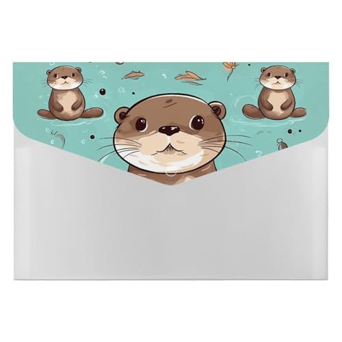 Cartoon-Aktenordner mit niedlichem Otter-Design, langlebig, mit 6 Fächern, Ordner für Aktenschrank, Büro, Lebenslauf-Portfolio Cartoon-Aktenordner mit niedlichem Otter-Design, langlebig, mit 6 Fächern, Ordner für Aktenschrank, Büro, Lebenslauf-Portfolio von DWTJKMS