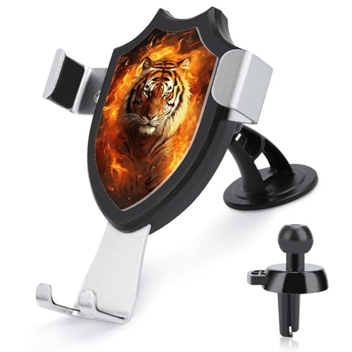 DWTJKMS Cool Tiger in Flamme KFZ-Handyhalterung für Lüftungsschlitze, universal, passend für alle Smartphones und Automodelle, Schwarz DWTJKMS Cool Tiger in Flamme KFZ-Handyhalterung für Lüftungsschlitze, universal, passend für alle Smartphones und Automodelle, Schwarz von DWTJKMS
