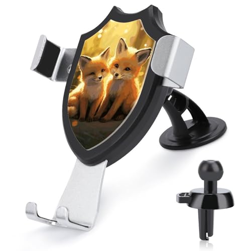 DWTJKMS Cute Foxes Kfz-Handyhalterung, Lüftungsschlitz, universal, passend für alle Smartphones und Automodelle, Schwarz DWTJKMS Cute Foxes Kfz-Handyhalterung, Lüftungsschlitz, universal, passend für alle Smartphones und Automodelle, Schwarz von DWTJKMS