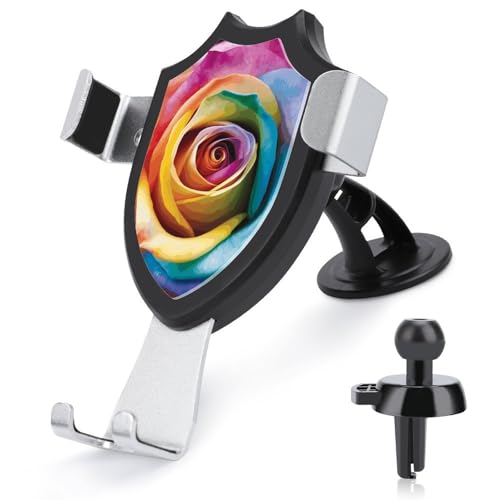 DWTJKMS Handy-Halterung für Lüftungsschlitze, Motiv: Regenbogen-Rose, universal, passend für alle Smartphones und Automodelle, Schwarz DWTJKMS Handy-Halterung für Lüftungsschlitze, Motiv: Regenbogen-Rose, universal, passend für alle Smartphones und Automodelle, Schwarz von DWTJKMS