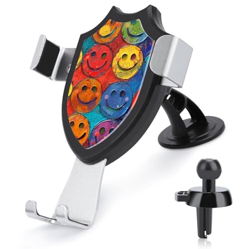 DWTJKMS Handyhalterung fürs Auto, buntes Smiley-Gesicht, Lüftungsschlitz, universal, passend für alle Smartphones und Automodelle, Schwarz DWTJKMS Handyhalterung fürs Auto, buntes Smiley-Gesicht, Lüftungsschlitz, universal, passend für alle Smartphones und Automodelle, Schwarz von DWTJKMS