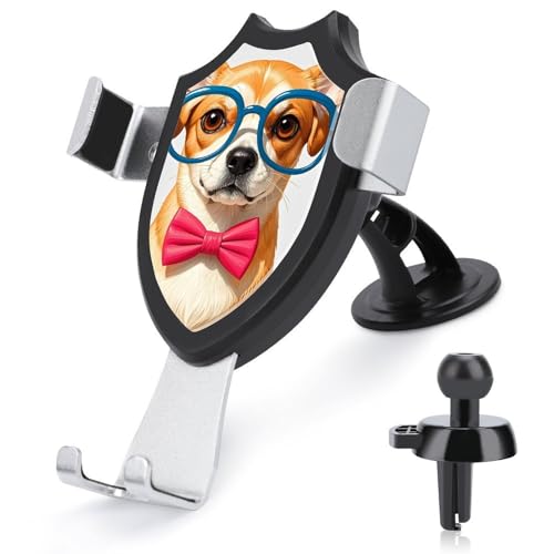 DWTJKMS Weiche Fliege für Haustiere, übergroße Brille, KFZ-Handyhalterung, Lüftungsschlitz, Handy-Ständer, universelle Auto-Halterung, passend für alle Smartphones und Automodelle (schwarz) von DWTJKMS