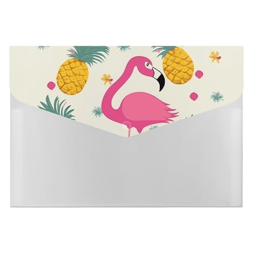 Dokumentenmappe mit Flamingo und Ananas, langlebig, mit 6 Fächern, Ordner für Aktenschrank, Büro, Lebenslauf-Portfolio Dokumentenmappe mit Flamingo und Ananas, langlebig, mit 6 Fächern, Ordner für Aktenschrank, Büro, Lebenslauf-Portfolio von DWTJKMS