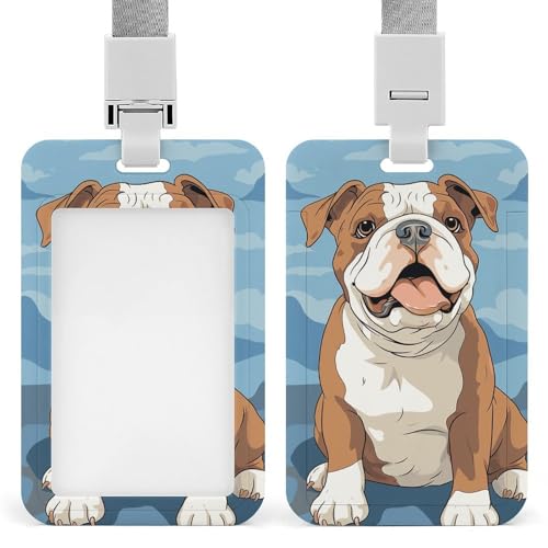 Englische Bulldogge, nahtlose Illustration, Ausweishalter, vertikaler Kartenschutz, Abzeichen für Umhängeband, wasserdicht, Namensschild-Halter, Namenskartenhülle für Arzt, Lehrer, Krankenschwester Englische Bulldogge, nahtlose Illustration, Ausweishalter, vertikaler Kartenschutz, Abzeichen für Umhängeband, wasserdicht, Namensschild-Halter, Namenskartenhülle für Arzt, Lehrer, Krankenschwester von DWTJKMS