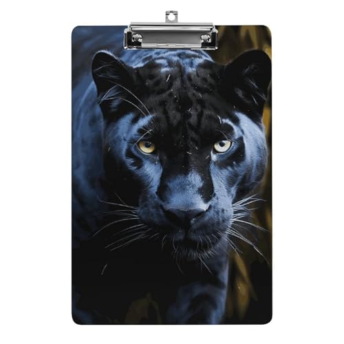 Klemmbrett Panther mit blauen Augen, Acryl, niedlich, modisch, dekorativ, 31,8 x 21,6 cm, Standard-A4-Größe, Acryl-Clip für Klassenzimmer, Lehrer, Bürobedarf Klemmbrett Panther mit blauen Augen, Acryl, niedlich, modisch, dekorativ, 31,8 x 21,6 cm, Standard-A4-Größe, Acryl-Clip für Klassenzimmer, Lehrer, Bürobedarf von DWTJKMS