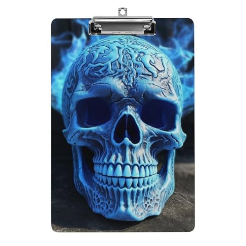 Klemmbrett mit 3D-Druck, blaues Totenkopf-Klemmbrett, Acryl, niedlich, modisch, dekorativ, 31,8 x 21,6 cm, Standard-A4-Größe, Acryl-Clip für Klassenzimmer, Lehrer, Bürobedarf Klemmbrett mit 3D-Druck, blaues Totenkopf-Klemmbrett, Acryl, niedlich, modisch, dekorativ, 31,8 x 21,6 cm, Standard-A4-Größe, Acryl-Clip für Klassenzimmer, Lehrer, Bürobedarf von DWTJKMS