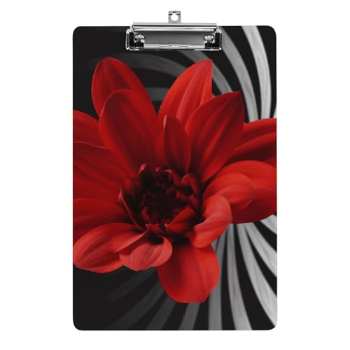 Klemmbrett mit roten Blumen, Acryl, niedlich, modisch, dekorativ, 31,8 x 21,6 cm, Standard-A4-Größe, Acryl-Clip für Klassenzimmer, Lehrer, Bürobedarf Klemmbrett mit roten Blumen, Acryl, niedlich, modisch, dekorativ, 31,8 x 21,6 cm, Standard-A4-Größe, Acryl-Clip für Klassenzimmer, Lehrer, Bürobedarf von DWTJKMS