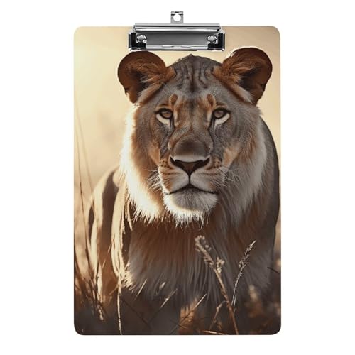 Klemmbrett mit weiblichem Löwe, Acryl, niedlich, modisch, dekorativ, 31,8 x 21,6 cm, Standard-A4-Größe, Acryl-Clip für Klassenzimmer, Lehrer, Bürobedarf Klemmbrett mit weiblichem Löwe, Acryl, niedlich, modisch, dekorativ, 31,8 x 21,6 cm, Standard-A4-Größe, Acryl-Clip für Klassenzimmer, Lehrer, Bürobedarf von DWTJKMS