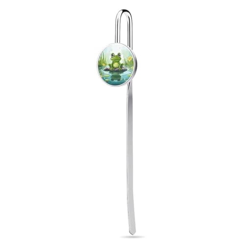 Lesezeichen aus Metall, Motiv: Frosch im Teich, einzigartige Geschenke, Lesezeichen, Haarnadel, Haken, Lesezeichen für Buchliebhaber, Schriftsteller, Leser, Männer, Frauen Lesezeichen aus Metall, Motiv: Frosch im Teich, einzigartige Geschenke, Lesezeichen, Haarnadel, Haken, Lesezeichen für Buchliebhaber, Schriftsteller, Leser, Männer, Frauen von DWTJKMS