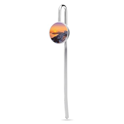 Lesezeichen aus Metall, Motiv: Griechenlandschaft, Sonnenuntergang, Landschaft, einzigartige Geschenke, Lesezeichen, Haarnadel, Haken, Lesezeichen für Buchliebhaber, Schriftsteller, Leser, Männer Lesezeichen aus Metall, Motiv: Griechenlandschaft, Sonnenuntergang, Landschaft, einzigartige Geschenke, Lesezeichen, Haarnadel, Haken, Lesezeichen für Buchliebhaber, Schriftsteller, Leser, Männer von DWTJKMS