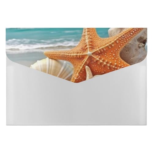 Seestern-Muschel-Strand-Aktenordner, Organizer, langlebig, mit 6 Fächern, Ordner für Aktenschrank, Büro, Lebenslauf-Portfolio Seestern-Muschel-Strand-Aktenordner, Organizer, langlebig, mit 6 Fächern, Ordner für Aktenschrank, Büro, Lebenslauf-Portfolio von DWTJKMS