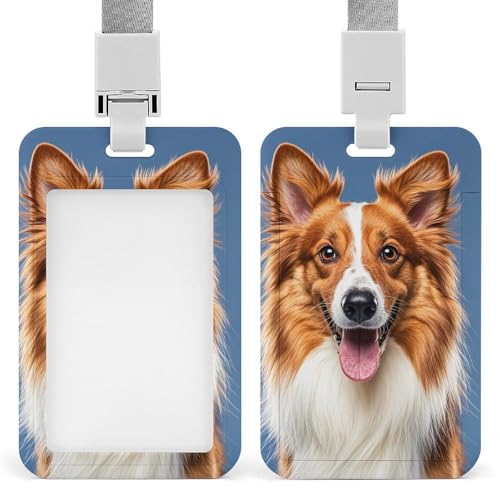 Ausweishalter mit niedlichem Collie-Hunde-Ausweishalter mit Umhängeband, wasserdicht, Kunststoff, transparent, verschleißfest und stoßfest, für Ausweise, Krankenschwester, Lehrer, Büro, Geschenke Ausweishalter mit niedlichem Collie-Hunde-Ausweishalter mit Umhängeband, wasserdicht, Kunststoff, transparent, verschleißfest und stoßfest, für Ausweise, Krankenschwester, Lehrer, Büro, Geschenke von DWVSFJM