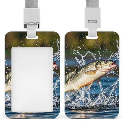 Big Mouth Bass Bites Bait ID Badge Holder with Lanyard Waterproof Plastic ID Card Badge Transparent Wear-Resistant and Shock-Resistant Name Tag Clips for ID Badges, Nurse Teacher Office Gifts Big Mouth Bass Bites Bait ID Badge Holder with Lanyard Waterproof Plastic ID Card Badge Transparent Wear-Resistant and Shock-Resistant Name Tag Clips for ID Badges, Nurse Teacher Office Gifts von DWVSFJM