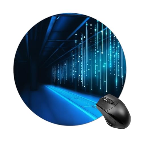 Blue Line Mauspad, rund, waschbar, personalisiertes Muster, Mäusepad für Männer und Frauen, rutschfeste Gummiunterseite, Spiel-Mauspads für Computer, Schreibtisch, Büro, Laptop von DWVSFJM