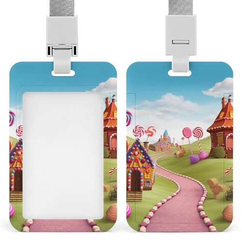 Candy Land Ausweishalter mit Umhängeband, wasserdicht, Kunststoff, transparent, verschleißfest und stoßfest, Namensschild-Clips für Ausweise, Krankenschwester, Lehrer, Büro, Geschenke Candy Land Ausweishalter mit Umhängeband, wasserdicht, Kunststoff, transparent, verschleißfest und stoßfest, Namensschild-Clips für Ausweise, Krankenschwester, Lehrer, Büro, Geschenke von DWVSFJM