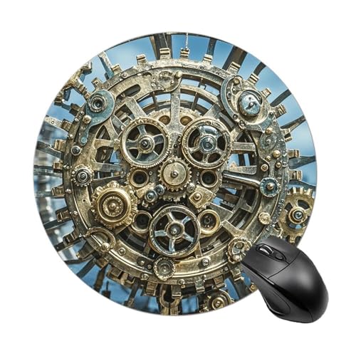 Cooles Steampunk-Gears-Mauspad mit genähtem Rand, Computer-Maus, rutschfestes Gummi-Mauspad für Laptop, Büro oder Zuhause Cooles Steampunk-Gears-Mauspad mit genähtem Rand, Computer-Maus, rutschfestes Gummi-Mauspad für Laptop, Büro oder Zuhause von DWVSFJM