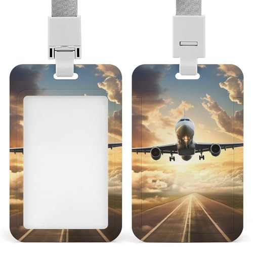 Flugzeug-Ausweishalter mit Umhängeband, wasserdicht, Kunststoff, transparent, verschleißfest und stoßfest, Namensschild-Clips für Ausweise, Krankenschwester, Lehrer, Büro, Geschenke Flugzeug-Ausweishalter mit Umhängeband, wasserdicht, Kunststoff, transparent, verschleißfest und stoßfest, Namensschild-Clips für Ausweise, Krankenschwester, Lehrer, Büro, Geschenke von DWVSFJM