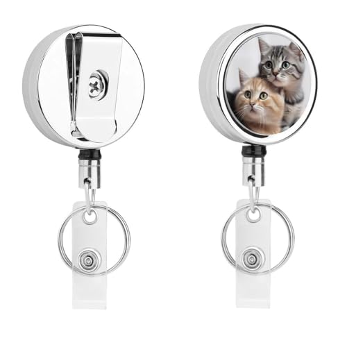 Katzen-Ausweishalter, strapazierfähig, einziehbar, Namensschild-Spule, Metall-Schlüsselanhänger-Clip mit transparenten PVC-Riemen, Arbeitszubehör für Krankenschwestern, Büro, Lehrer Katzen-Ausweishalter, strapazierfähig, einziehbar, Namensschild-Spule, Metall-Schlüsselanhänger-Clip mit transparenten PVC-Riemen, Arbeitszubehör für Krankenschwestern, Büro, Lehrer von DWVSFJM