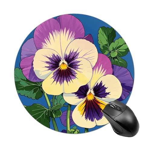 Mauspad mit Stiefmütterchen-Perfektions-Druck, rund, genähter Rand, Computer-Maus, rutschfest, Gummi-Mauspad, Schutz für Laptop, Büro oder Zuhause Mauspad mit Stiefmütterchen-Perfektions-Druck, rund, genähter Rand, Computer-Maus, rutschfest, Gummi-Mauspad, Schutz für Laptop, Büro oder Zuhause von DWVSFJM