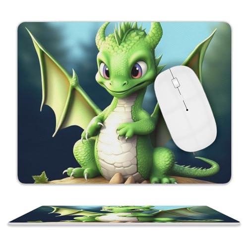 Mauspad mit niedlichem Drachen-Motiv, rechteckig, personalisiertes Muster, waschbar, Leder-Mauspad für Männer und Frauen, rutschfeste Gaming-Mauspads für Computer, Büro, Laptop Mauspad mit niedlichem Drachen-Motiv, rechteckig, personalisiertes Muster, waschbar, Leder-Mauspad für Männer und Frauen, rutschfeste Gaming-Mauspads für Computer, Büro, Laptop von DWVSFJM