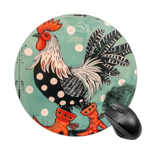 Mauspad mit roten Cowboystiefeln, rund, genähter Rand, Computer-Maus, rutschfest, Gummi, für Laptop, Büro oder Zuhause Mauspad mit roten Cowboystiefeln, rund, genähter Rand, Computer-Maus, rutschfest, Gummi, für Laptop, Büro oder Zuhause von DWVSFJM