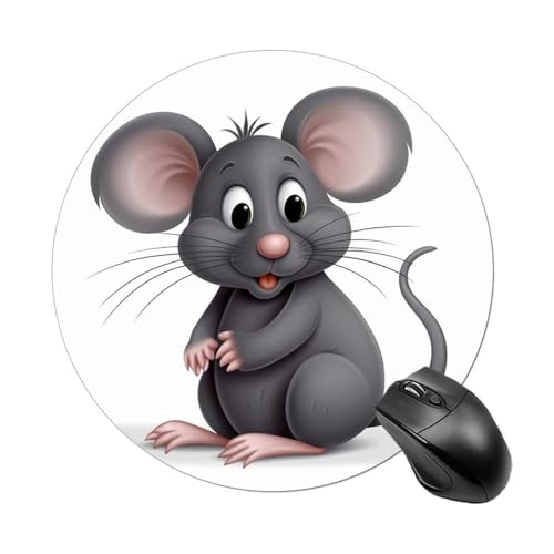 Rundes Mauspad mit genähtem Rand, Computer-Maus, rutschfest, Gummi, für Laptop, Büro oder Zuhause Rundes Mauspad mit genähtem Rand, Computer-Maus, rutschfest, Gummi, für Laptop, Büro oder Zuhause von DWVSFJM